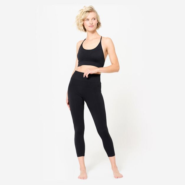 LEGGINGS 7/8 FEMININA DE YOGA SEM COSTURAS  PREMIUM, preto, G