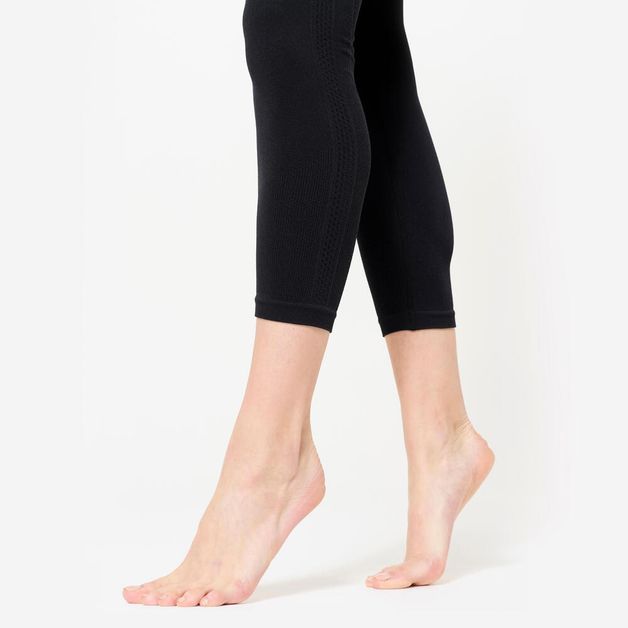 LEGGINGS 7/8 FEMININA DE YOGA SEM COSTURAS  PREMIUM, preto, G