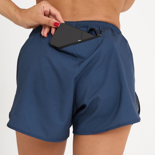 Shorts Feminino de Corrida Run Kalenji, azul, 3G