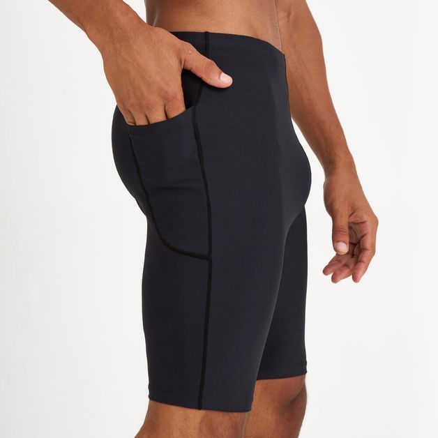 Bermuda masculina Kiprun 500 Compact, preta, 3G