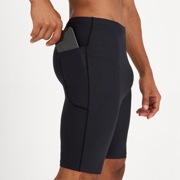 Bermuda masculina Kiprun 500 Compact, preta, 3G