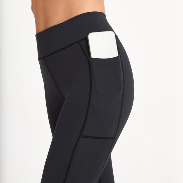 Legging Feminina de Corrida Compacta 500 Kiprun, preta, 3G