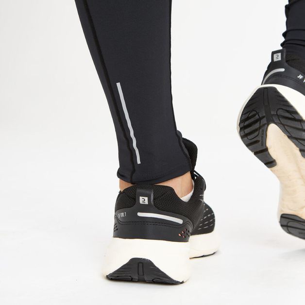Legging Feminina de Corrida Compacta 500 Kiprun, preta, 3G