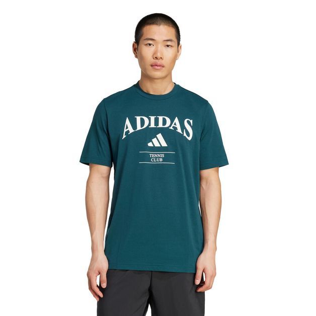 Camiseta Masculina de Tennis Adidas, verde-escuro, G