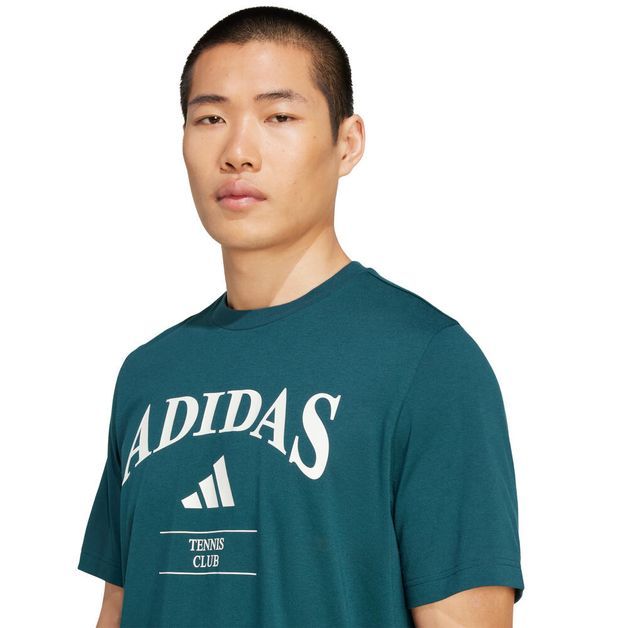 Camiseta Masculina de Tennis Adidas, verde-escuro, G