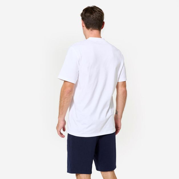 Camiseta Masculina de Pilates Essentials Domyos Branca, branca, 3G
