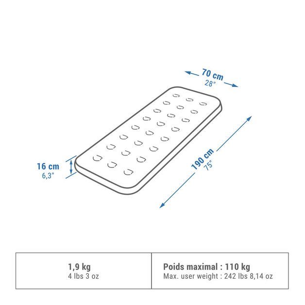 Mattress air basic 70 blue, no size