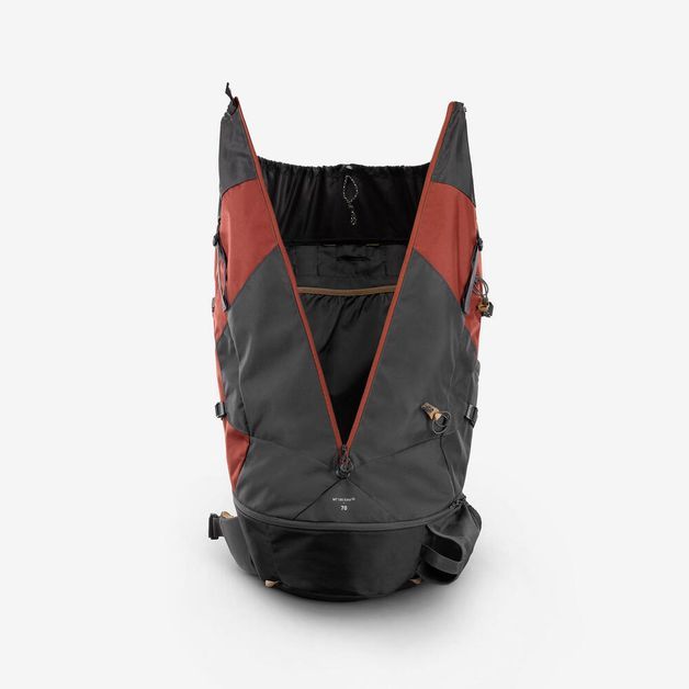Mochila Masculina Trilha Trekking MT 100 Easyfit 70 Litros Vermelho, UNICO