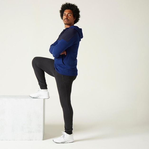 Hoody-sweat-500-half-zip-blue-gg