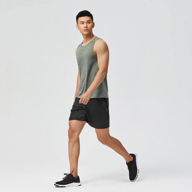 T-shirt-sem-Mangas-de-cardio-training-Homem-100-Branco