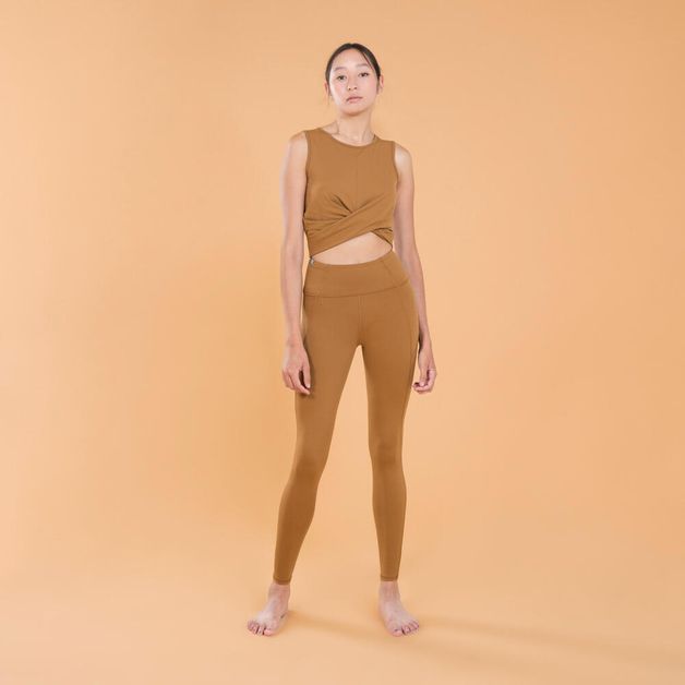 Crop-top-yoga-brown-uk12---14---eu-l-Preto-M