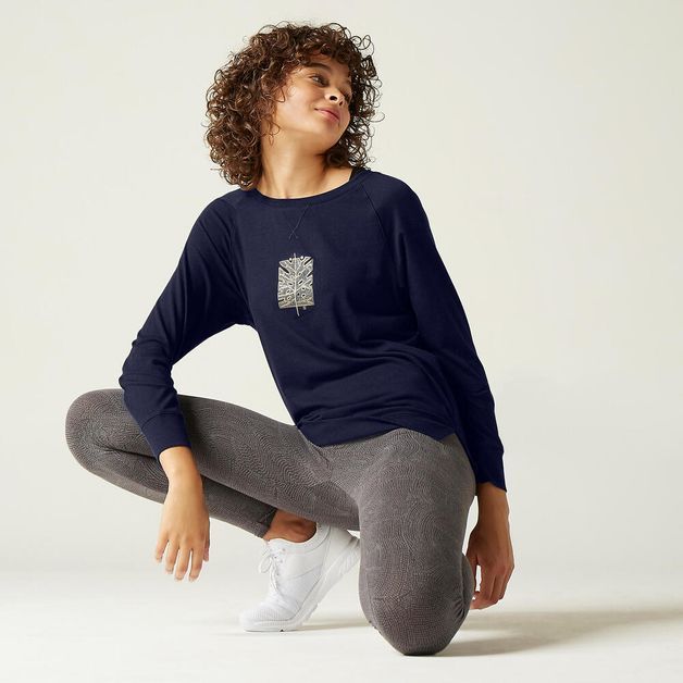 T-shirt-500-ls-gym-women-print-3xl-Azul-marinho-escuro-3G