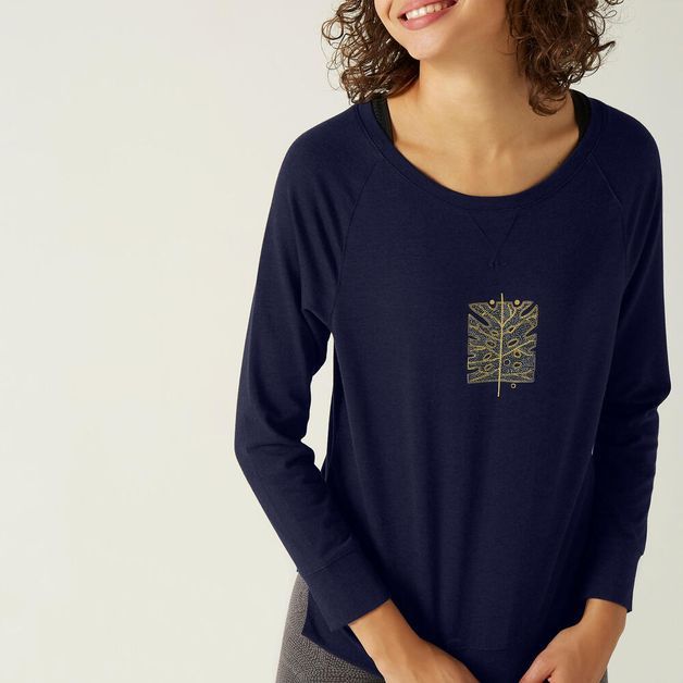 T-shirt-500-ls-gym-women-print-3xl-Azul-marinho-escuro-3G