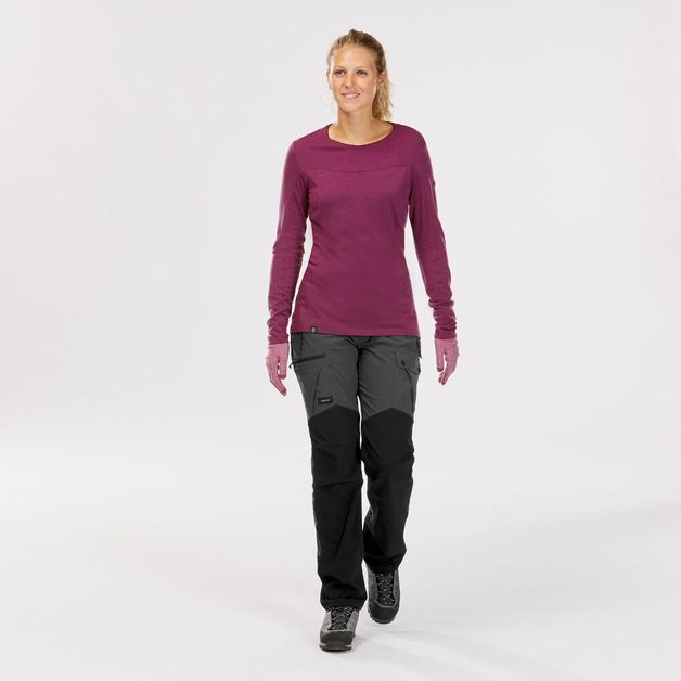 Calca-feminina-de-trekking-Trek-500-cinza-46