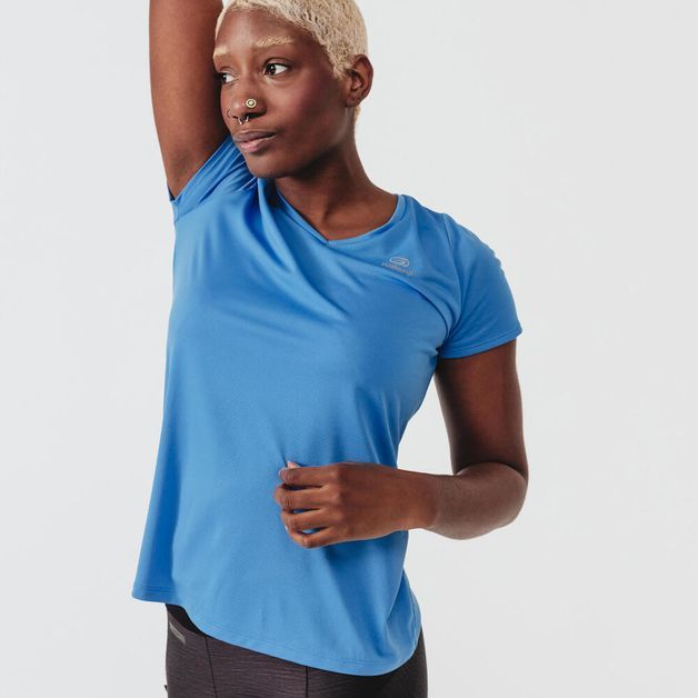 Camiseta-feminina-de-corrida-Run-Dry-azul-36