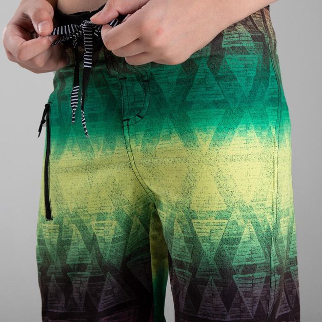 Bermuda-infantil-de-Surf-Teen-500-amarelo-verde-16-ANOS