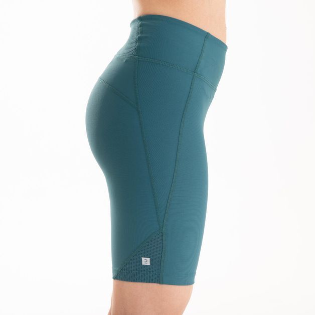 Bermuda-de-poliamida-feminina-FItness-Cardio-500-verde-3G