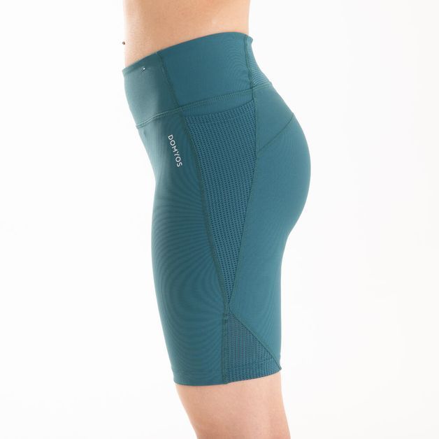 Bermuda-de-poliamida-feminina-FItness-Cardio-500-verde-3G