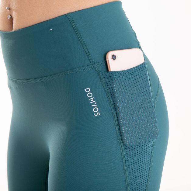 Bermuda-de-poliamida-feminina-FItness-Cardio-500-verde-3G