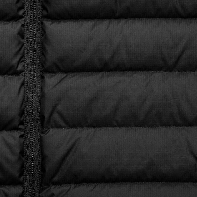 Jaqueta-de-penas-masculina-de-trekking-Trek500-preta-P