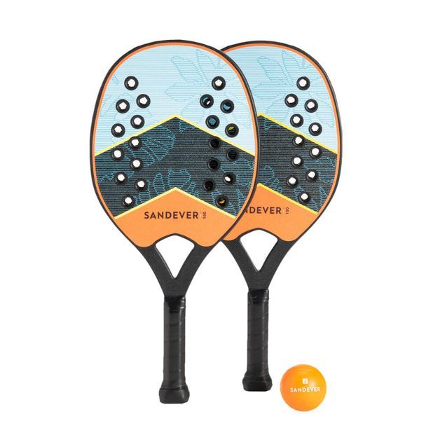 Kit-Raquete-de-Beach-Tennis--em-plastico--BTR-160-laranja-UNICO