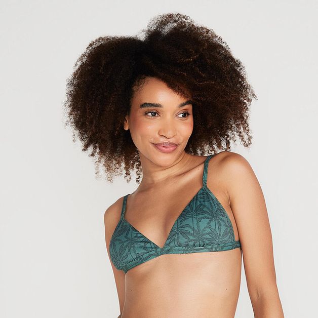 Decathlon | Biquíni Sutiã feminino de surf triangulo Bojo Olaian Verde