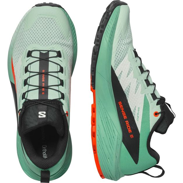 Decathlon | Tênis Feminino Salomon Sense Ride 5 Verde e Azul Trail