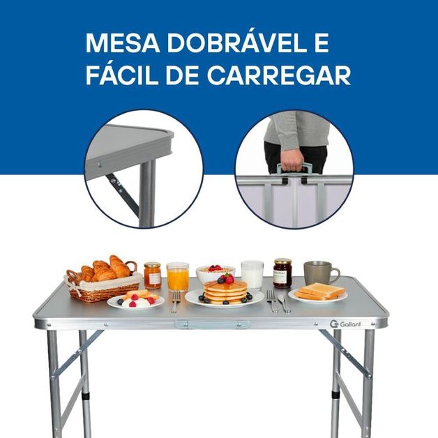 Decathlon | Mesa Dobrável Gallant Vira Maleta Portátil 90x60 com