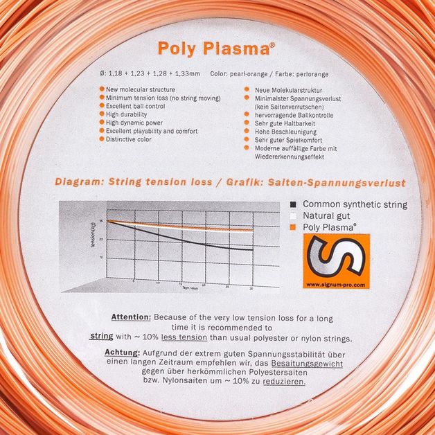 Decathlon | Corda Signum Pro Poly Plasma 1.18mm Laranja Rolo com